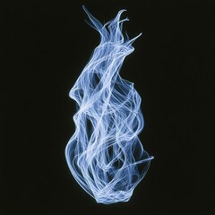 Poster - ethereal blue wisps dancing against the black backdrop a mesmerizing light painting effect