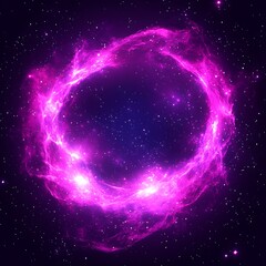 Poster - ethereal cosmic ring of light a glowing celestial nebula in deep space illuminated beauty and wonder