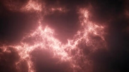 Poster - Ethereal Crimson Sky Abstract Nebulous Background with Dynamic Swirls and Atmospheric Depth Texture
