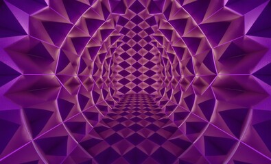 Purple geometric pattern with a receding perspective 3d wallpaper wallpaper background abstract 3d illustration backdrop futuristic design  