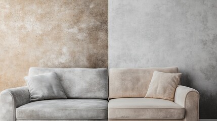 Poster - Comparison of dusty and clean furniture surfaces showing before and after cleaning effects. Generative AI