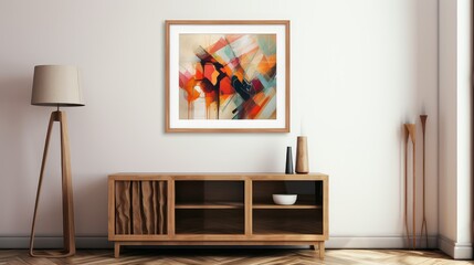 Wall Mural - minimalist brown wood frame