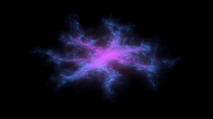 Poster - Ethereal Energy Burst in the Dark Void Fantastic Abstract Lightning Like Effect with Visual Display