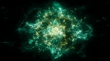 Wall Mural - ethereal energy burst abstract visualization quantum physics effect electric discharge swirls