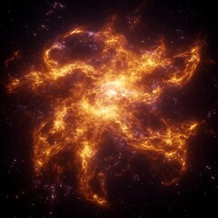 Poster - Ethereal Nebula Formation in the Cosmic Depths of the Universe a Celestial Symphony of Light and Gas