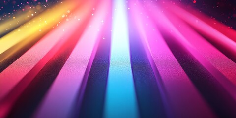 Poster - colorful rays converge, sparkling background