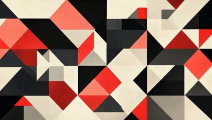 Leinwandbilder - Abstract Red Black Geometric Pattern Background