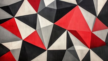 Leinwandbilder - Red, gray, black geometric wall texture