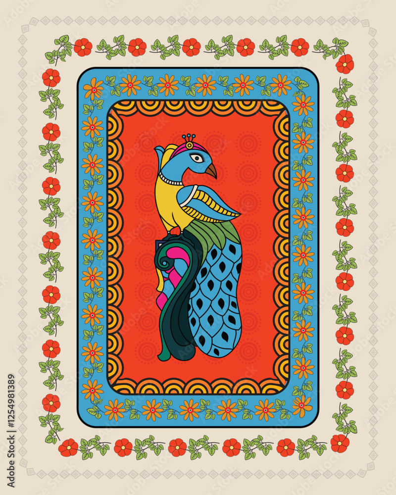 Madhubani Peacock Painting: A Symbol of Beauty and Grace. Madhubani art ...