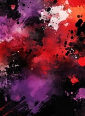 Aufkleber - Red purple ink splatters abstract art background
