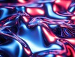 © EchoFrame - Abstract Fluid Metallic Surface with Dynamic Red and Blue Light Reflecting and Flowing