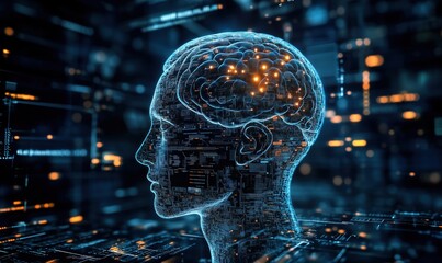 Poster - Digital Brain Visualization with Neural Connections and Data Streams