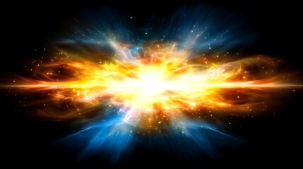 Poster - Fiery Explosion of Cosmic Energy in the Void of Space Abstract Illustration Image Depiction