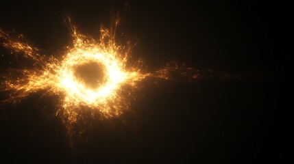 Poster - Fiery Fractal Portal of Energy and Light Emanating Intense Radiance in the Dark Realm of Cosmos