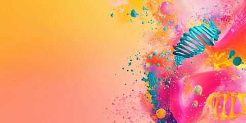 Poster - Vibrant Abstract Art with Colorful Swirls, Splashes, and Dynamic Shapes