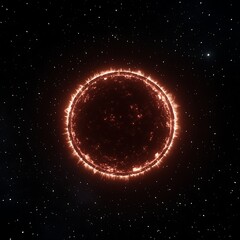 Poster - fiery red supergiant star nebula in a vast starry sky galactic space exploration and cosmic wonders