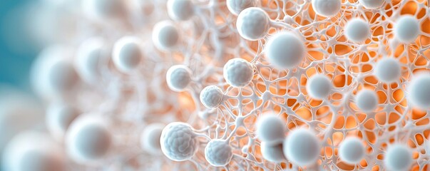 Poster - Marine animals microscopic idea. Close-up view of intricate cellular structures with vibrant colors and textures.
