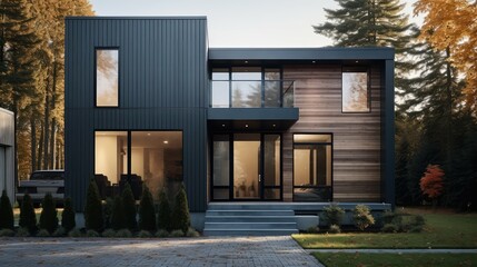 Wall Mural - grey house with siding