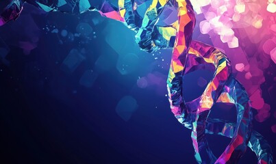 Poster - Colorful Abstract DNA Helix with Vibrant Light Effects and Modern Design