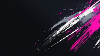 Aufkleber - Abstract pink, grey, white brushstrokes on black background