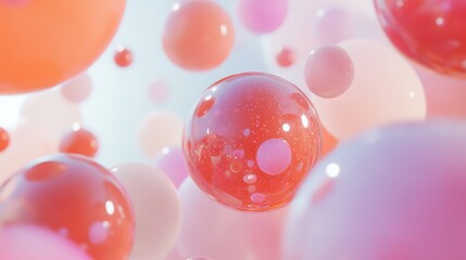 Aufkleber - Abstract spheres floating in pastel colors
