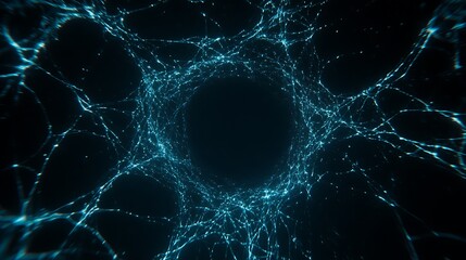 Poster - Glowing Network Tunnel Digital Connection Abstract Visual Representation Concept