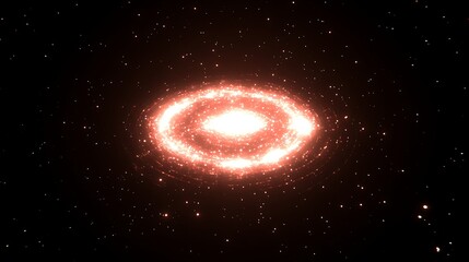 Poster - Glowing Red Galaxy Cosmic Scene Deep Space Exploration Celestial Body Astronomical Phenomena