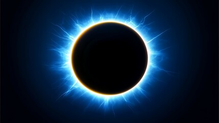 Wall Mural - glowing sphere with electrical arcs emanating outwards amidst an ominous void of space