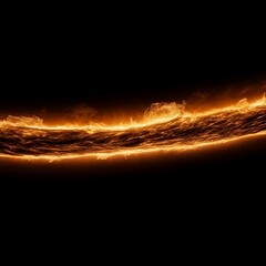 Wall Mural - golden energetic river of fire light against the dark background powerful energy unleashed dynamic f