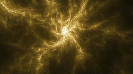 Wall Mural - golden energy burst fractal design abstract illustration background light and shadows fine detail