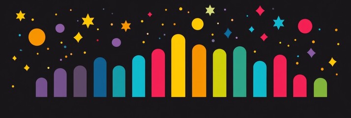 Poster - Vibrant Column Chart with Colorful Accents A Playful Take on Growth and Data Visualization