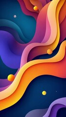 Poster - Vibrant Waves Abstract Art: A Symphony of Color and Form