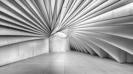 Fototapete - Dynamic architectural lines creating depth in modern space urban setting photography minimalist wide angle design concept