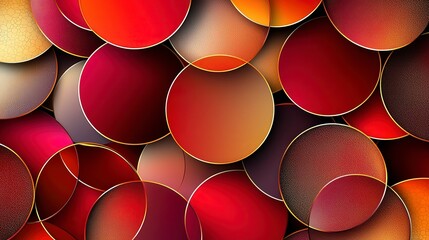 Aufkleber - Dynamic red gradient circles abstract art and colorful digital design for artistic visual expression