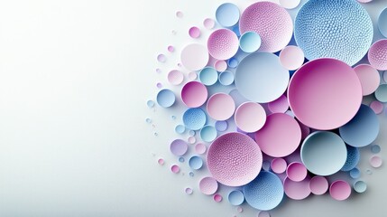 Aufkleber - Soft overlapping pastel circles abstract art contemporary design digital graphics close-up visual harmony