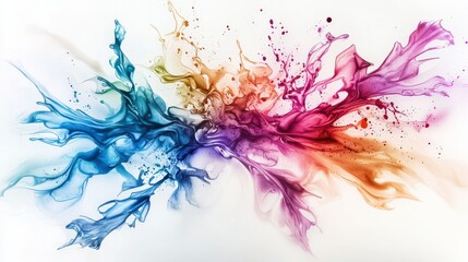 Fototapete - Watercolor blending art displaying soft flowing colors art studio digital artwork creative space abstract concept