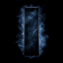 Poster - Illuminated Abstract Rectangular Shape Framed by Ethereal Blue Glow on a Dark Backdrop Creation
