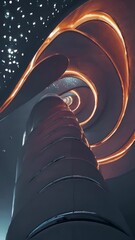 Fototapete - Glowing neural connections transmitting signals, creating a futuristic and microscopic sci-fi atmosphere