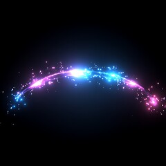 Poster - Luminous Archway of Digital Sparks with Vibrant Blue and Purple Hues on a Dark Backdrop Scene