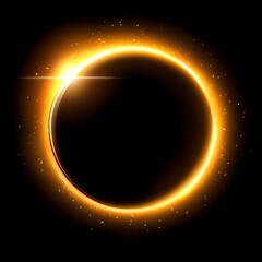 Poster - Luminous Celestial Ring of Fire Solar Eclipse Phenomena with Stars and Cosmic Glow Effects