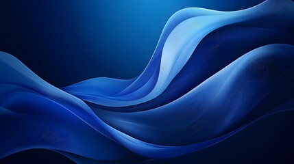 Wall Mural - Abstract Blue Waves Flowing Dynamically Smooth