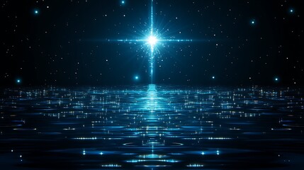 Poster - Luminous Infinity Realm of Digital Reflections Sparkling with Celestial Radiance and Tech Horizon Dreams