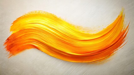 Wall Mural - Bright Abstract Brush Stroke in Vibrant Yellow and Orange Tones