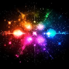 Poster - Luminous Nebula Starfield Explosion of Color Abstract Cosmic Phenomenon Artistry with Celestial Objects