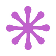 Aufkleber - Purple eight pointed lilac star blot, in shape lilac flower