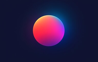 Poster - Gradient sphere, dark background, abstract design, website banner