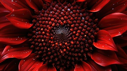 Poster - photo red sunflower