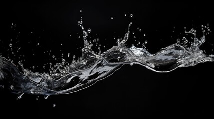 Canvas Print - speed water splash on black background