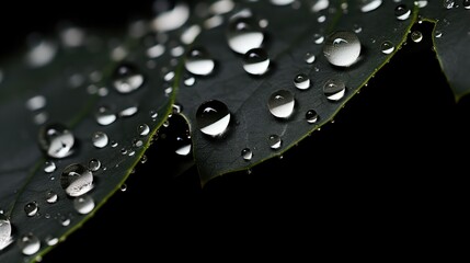 Wall Mural - reflection water drops black