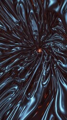Poster - . Smooth flowing motion of a glowing, ethereal fabric-like structure gently undulating in a dark space, creating a mesmerizing and dreamlike effect
